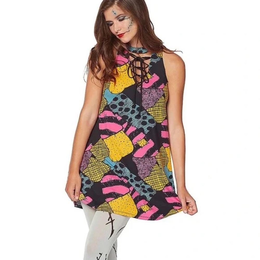 Disney The Nightmare before Christmas Bioworld patchwork Sally mini dress